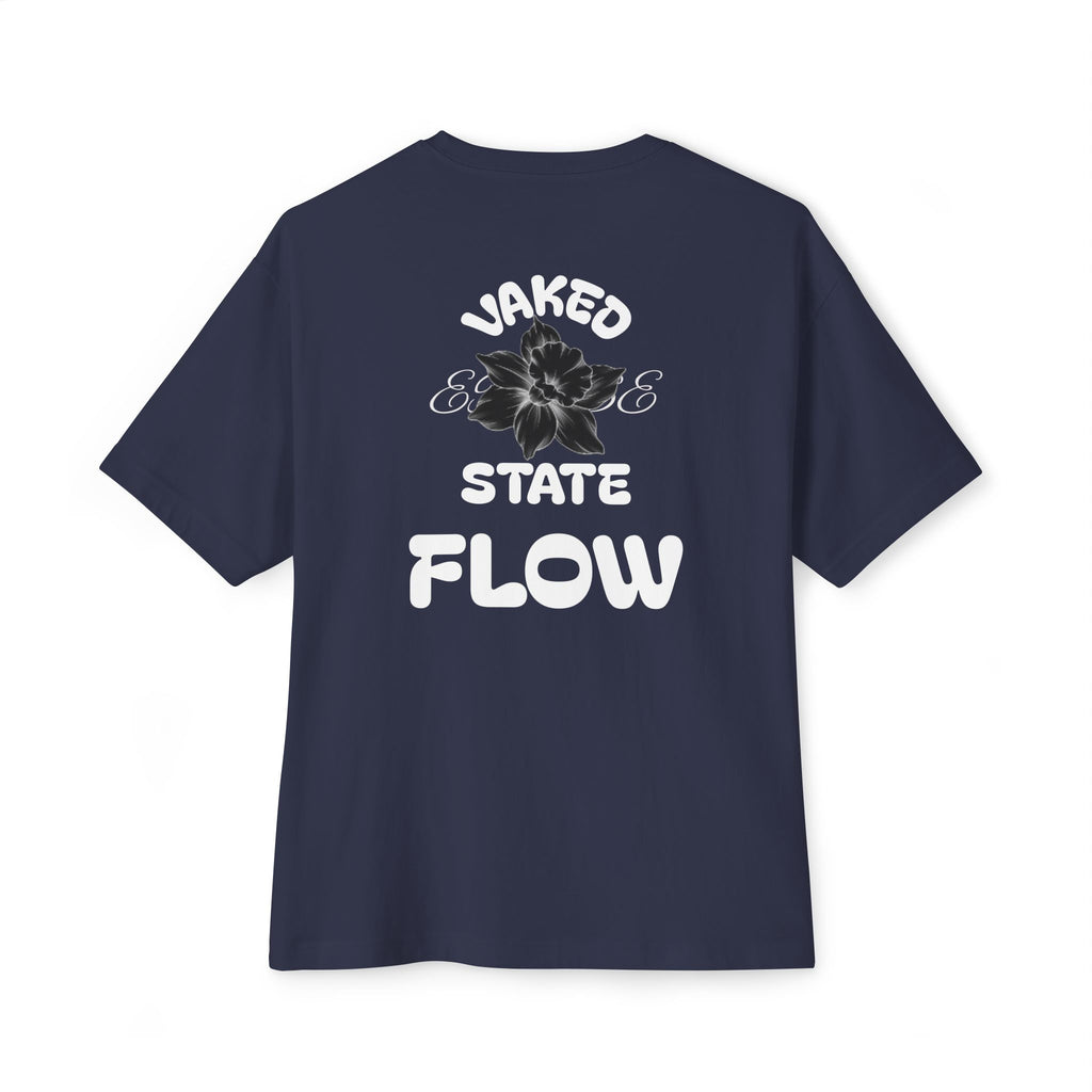 Boxy Tee — "Waked State Flow" Floral Graphic Oversized T-Shirt