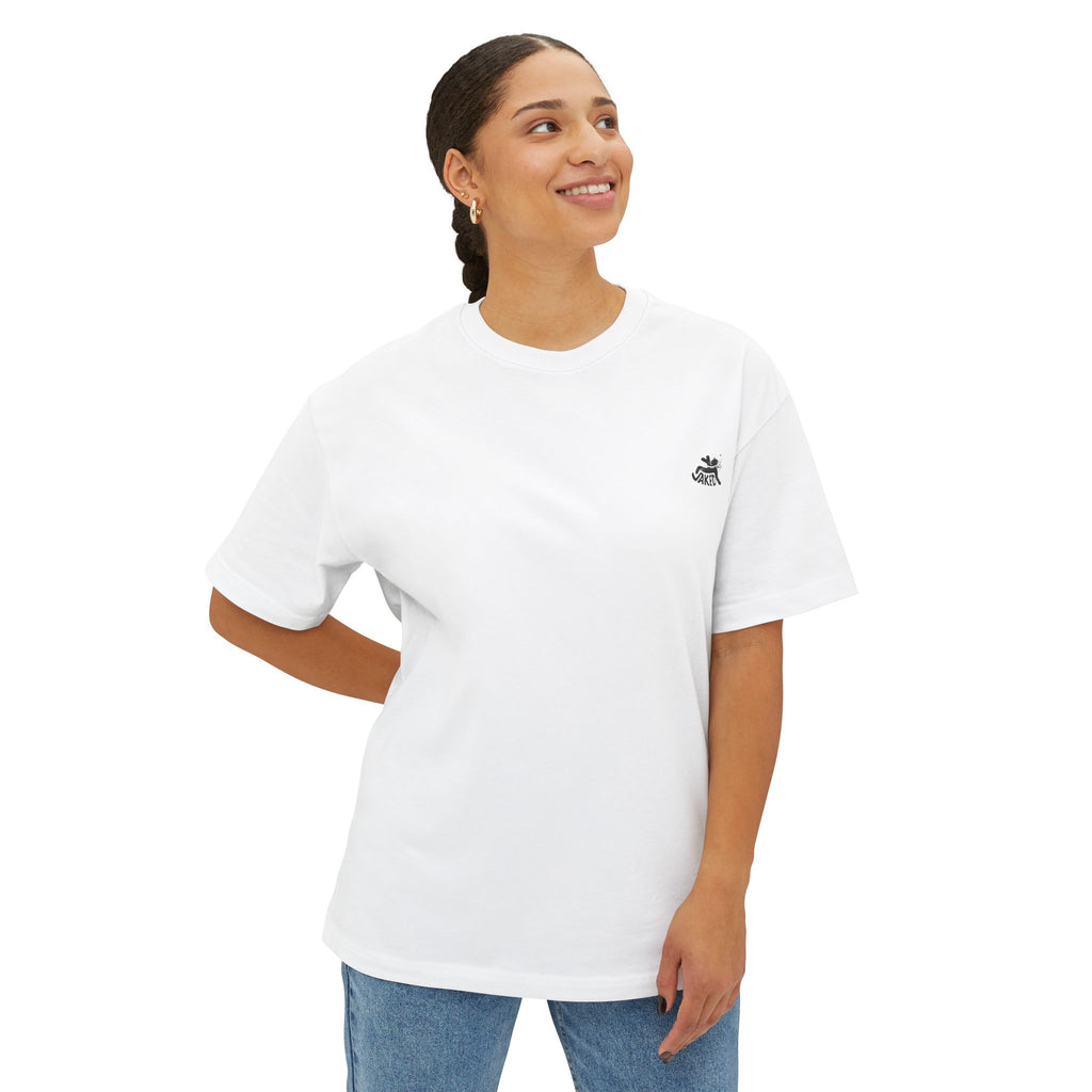 Boxy Tee — "Waked State Flow" Floral Graphic Oversized T-Shirt