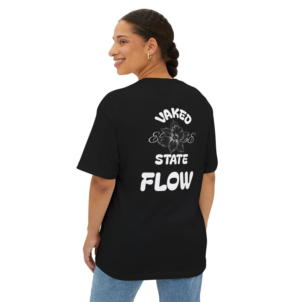Boxy Tee — "Waked State Flow" Floral Graphic Oversized T-Shirt