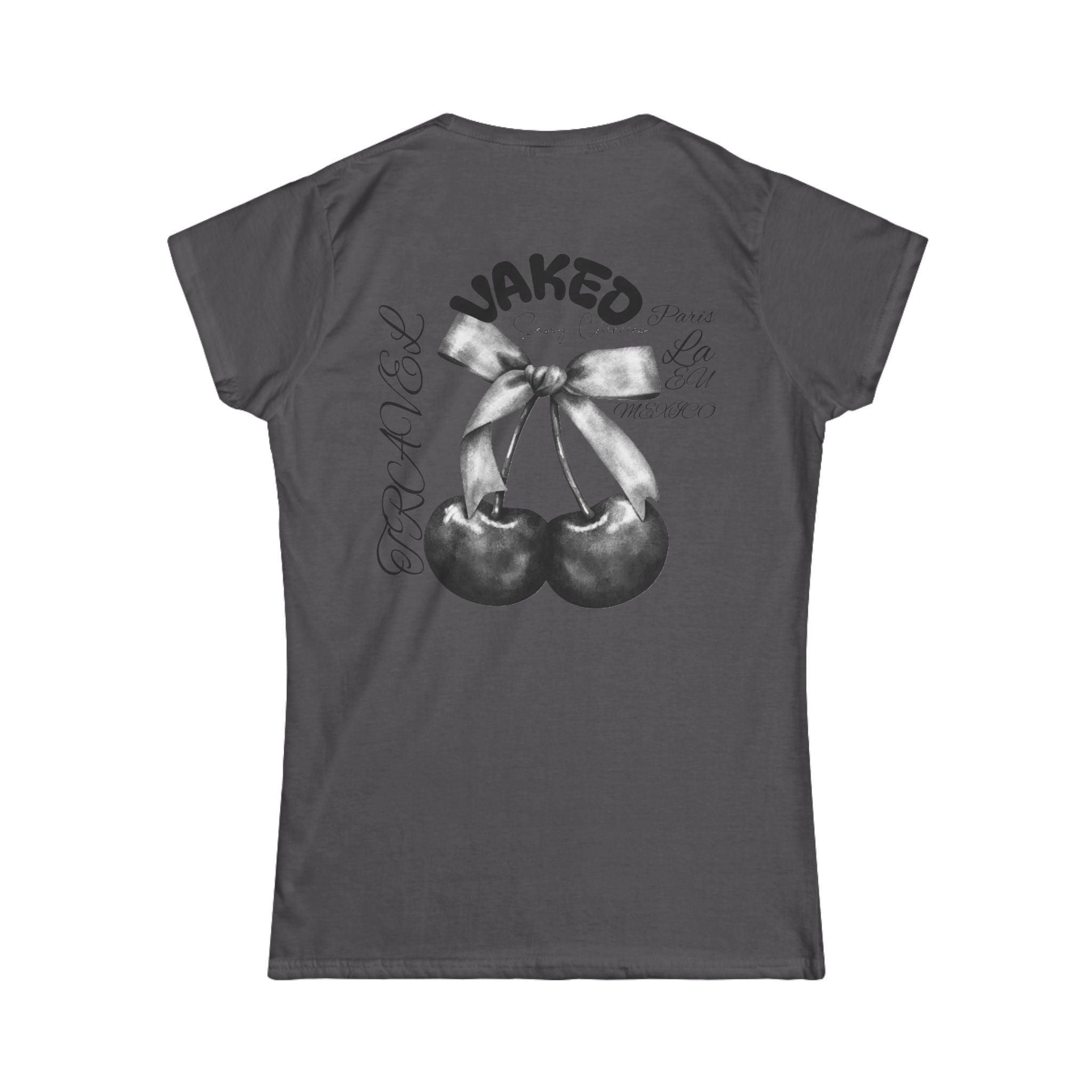 Women's Cherry Graphic Tee — Vaked Bow Back Print