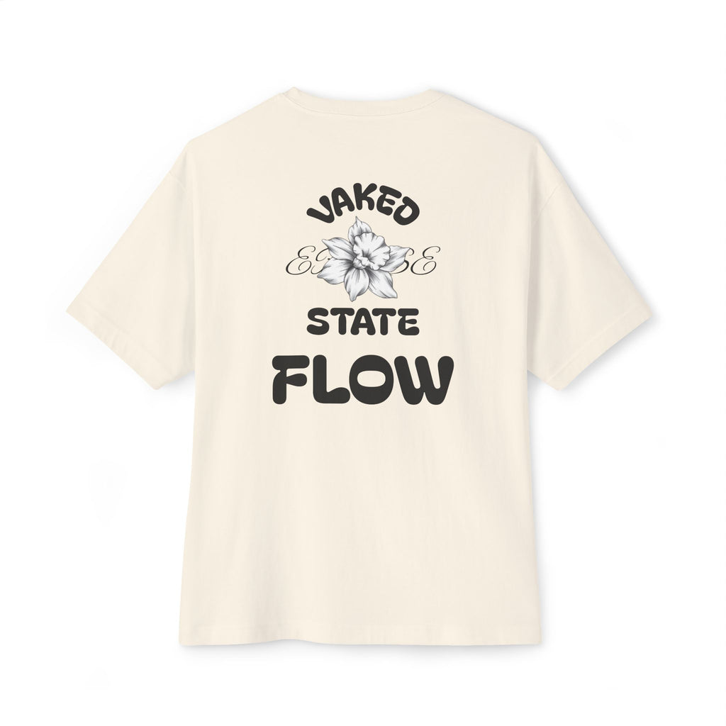Boxy Tee — "Waked State Flow" Floral Graphic Oversized T-Shirt