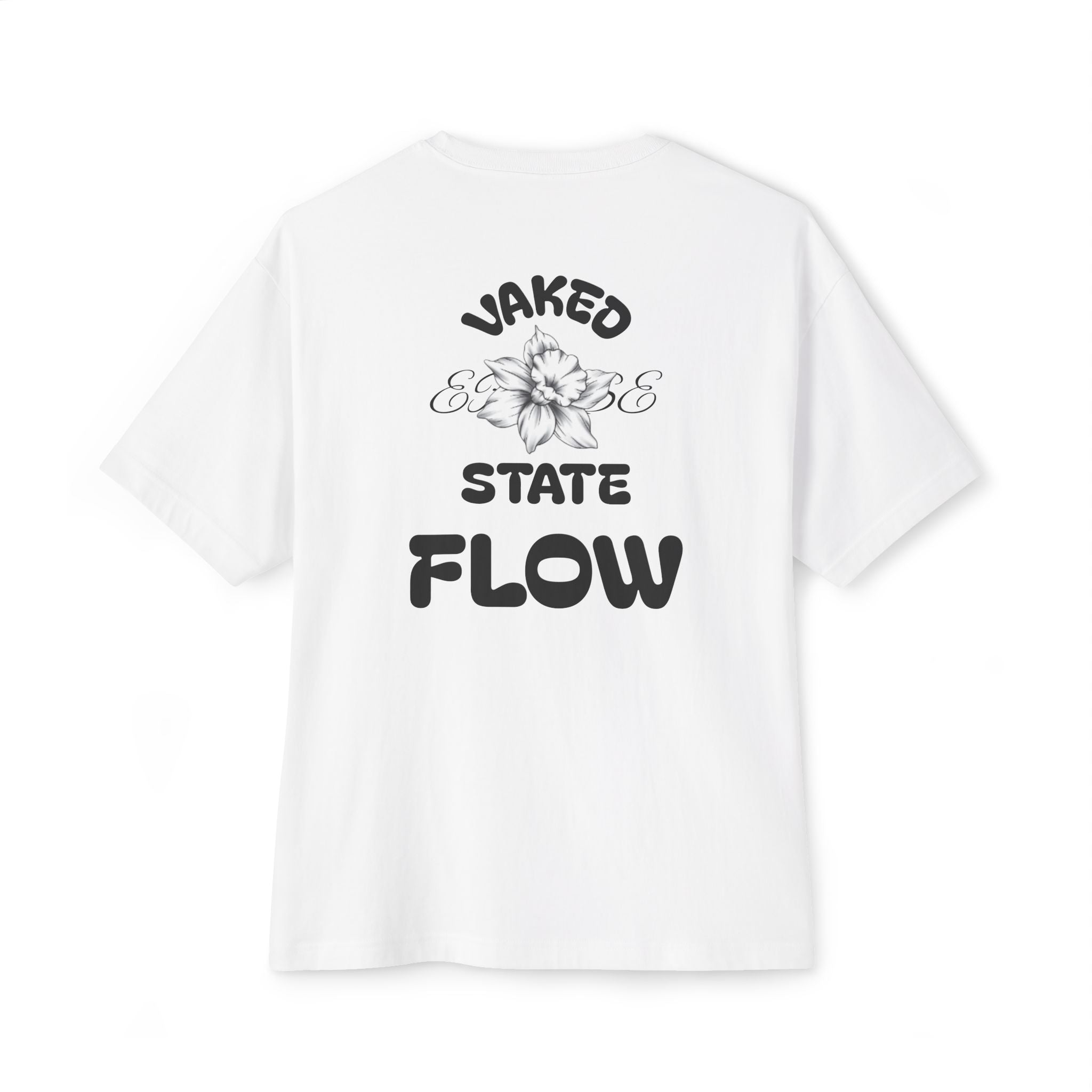 Boxy Tee — "Waked State Flow" Floral Graphic Oversized T-Shirt
