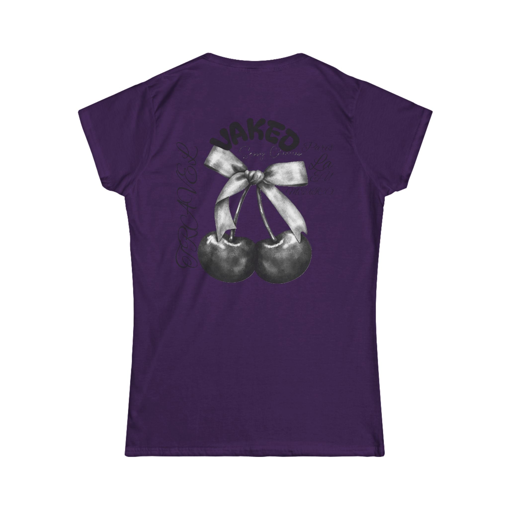 Women's Cherry Graphic Tee — Vaked Bow Back Print
