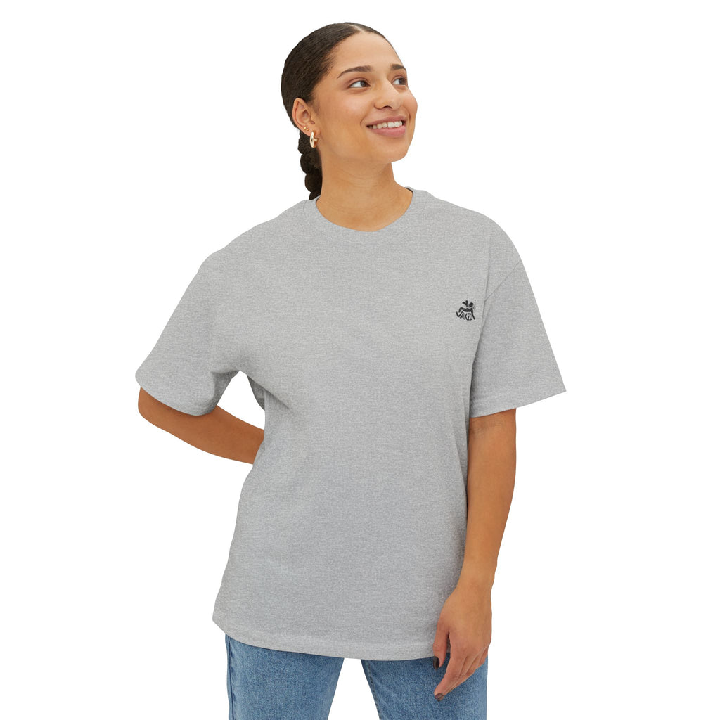 Boxy Tee — "Waked State Flow" Floral Graphic Oversized T-Shirt