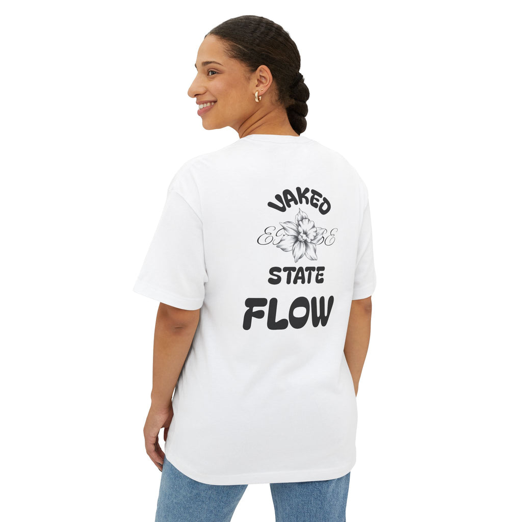 Boxy Tee — "Waked State Flow" Floral Graphic Oversized T-Shirt