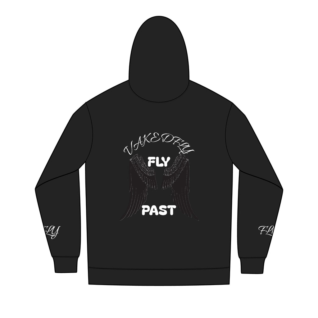 Fly Past Wings Hoodie — "Woke Offa" Graphic Full‑Zip Hoodie