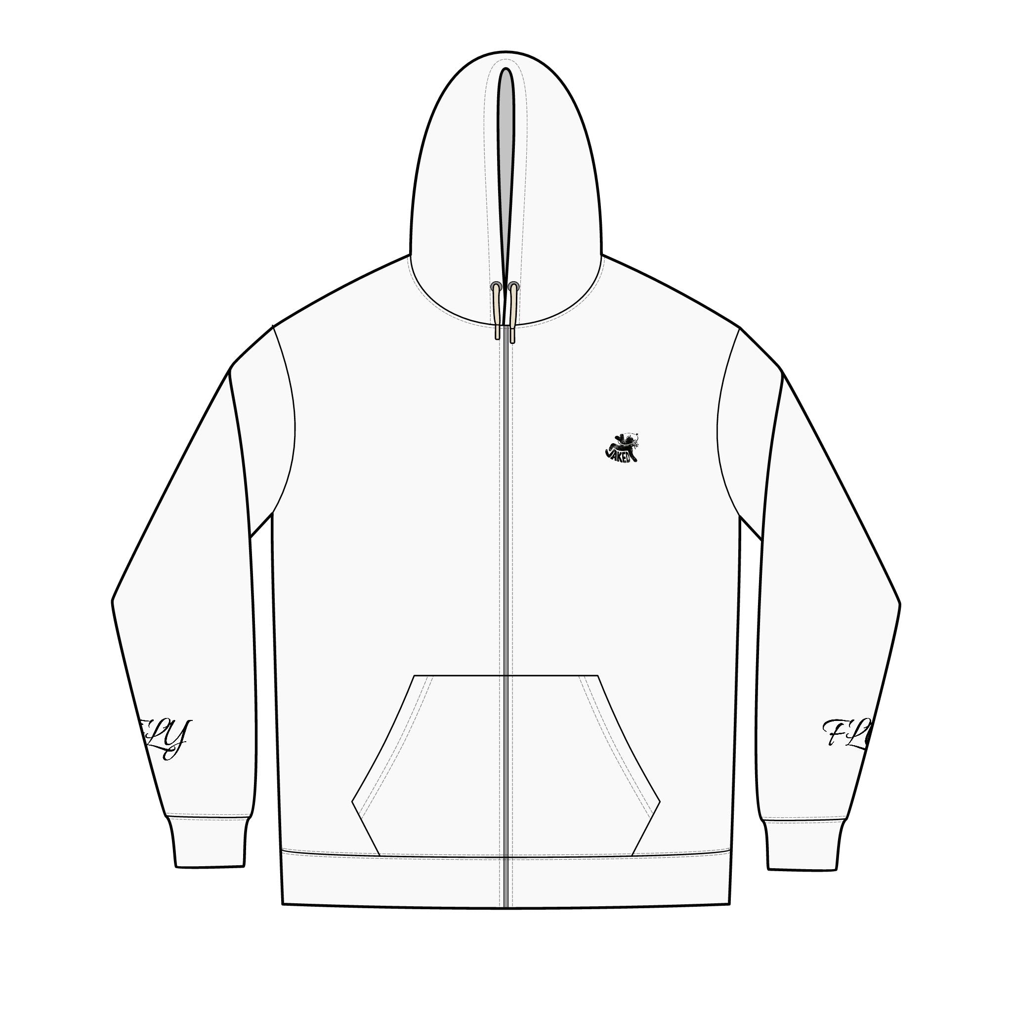 Fly Past Wings Hoodie — "Woke Offa" Graphic Full‑Zip Hoodie