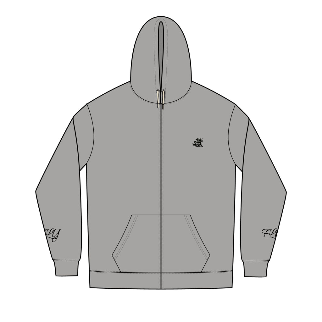 Fly Past Wings Hoodie — "Woke Offa" Graphic Full‑Zip Hoodie
