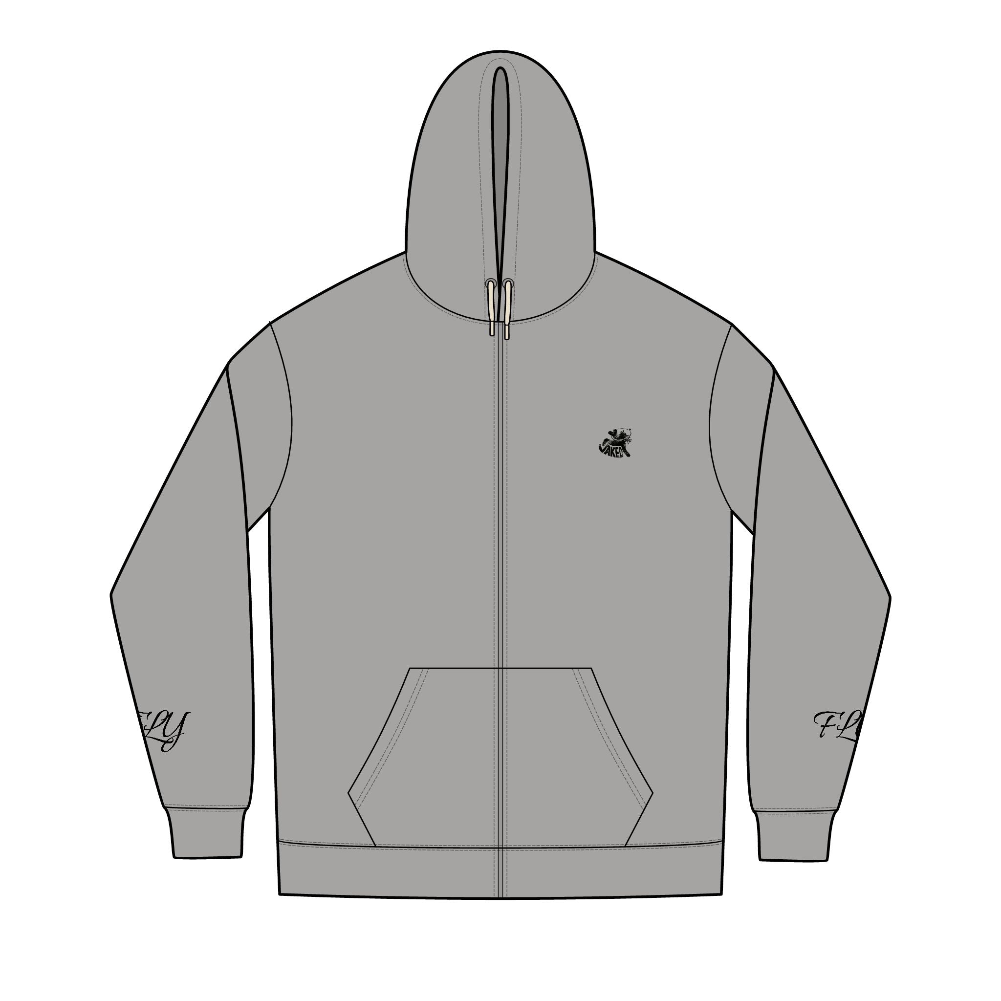 Fly Past Wings Hoodie — "Woke Offa" Graphic Full‑Zip Hoodie