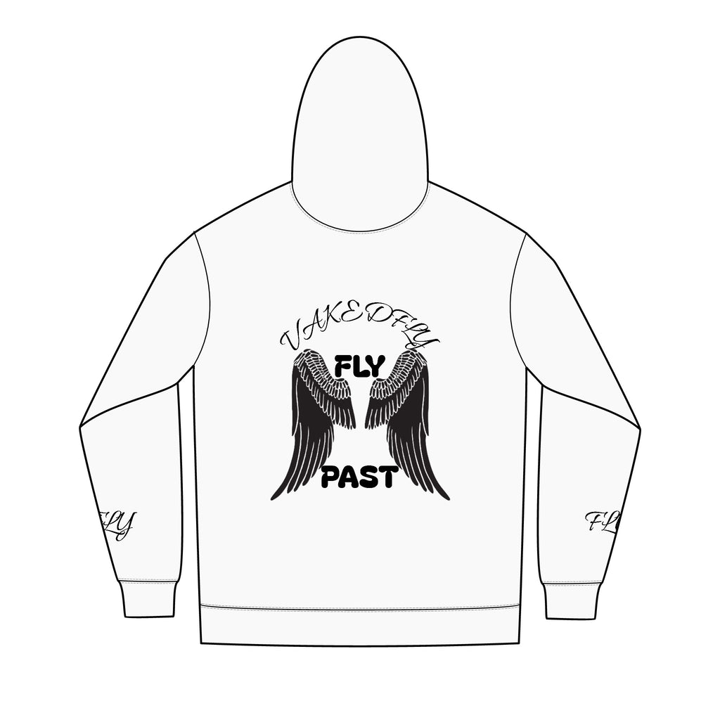 Fly Past Wings Hoodie — "Woke Offa" Graphic Full‑Zip Hoodie