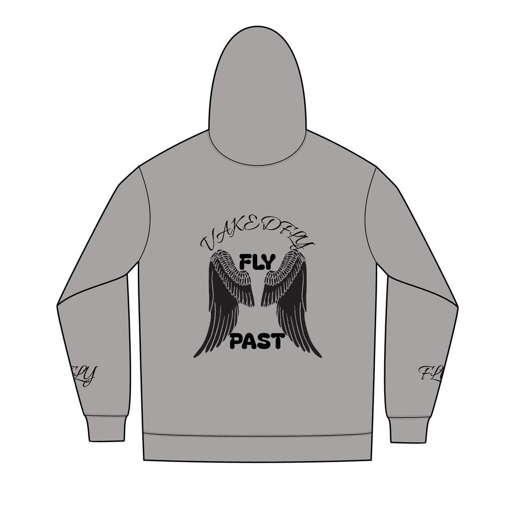 Fly Past Wings Hoodie — "Woke Offa" Graphic Full‑Zip Hoodie